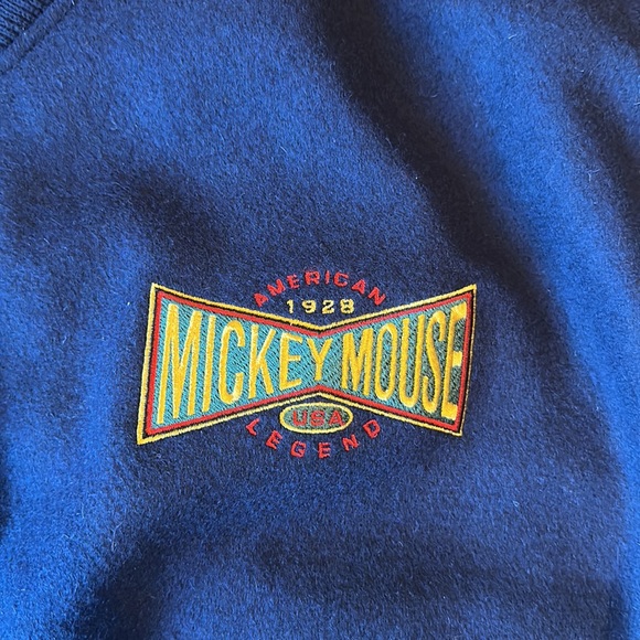 Vintage Disney Mickey Mouse Varsity Jacket Blue Gray - Picture 5 of 14